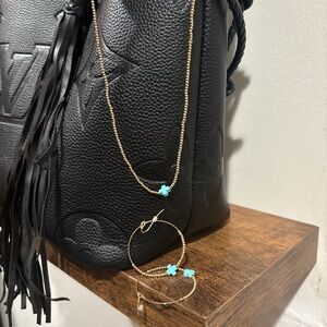 Elegant Gold and Turquoise Necklace Set